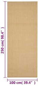 Tapete sisal natural 100x250 cm