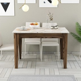 Mesa de Cozinha Kiev – Nogueira e Branco – 110x75x72 cm