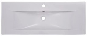 Lavatório embutido 101x39,5x18,5 cm cerâmica branco