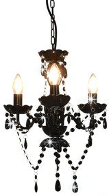 Lustre com contas redondo 3 x E14 preto