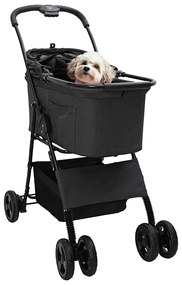 Carrinho de Pet Dobrável Preto 81 x 47 x 99 cm Tecido Oxford