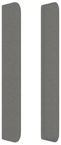 Cabeceira cama c/ abas tecido 147x16x118/128 cm cinzento-escuro