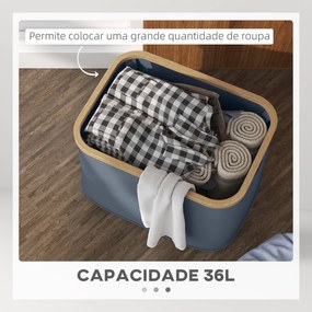 HOMCOM Cesto para Roupa Dobrável Cesto para Roupa Suja 36 L com Pega p