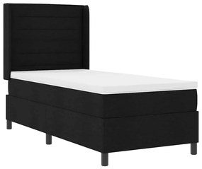 Cama Box com Colchão e Luz LED Preto 80x200 cm Tecido