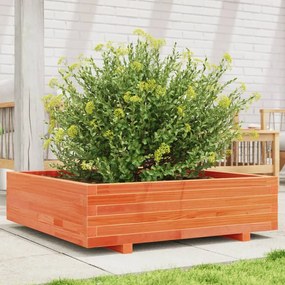 Vaso/floreira de jardim 90x90x26,5 cm pinho maciço castanho-mel