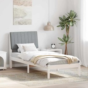 vidaXL Estrutura da Cama Branco 75 x 190 cm Madeira de Pinheiro Sólida