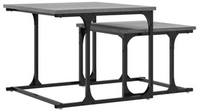 Mesa de centro de encastrar 2 pcs deriv. madeira cinza sonoma