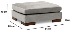 Sofá de Canto Tulip – Cinzento Claro – 193 cm x 313 cm