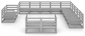 13 pcs conjunto lounge de jardim pinho maciço