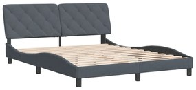 Estrutura de cama sem colchão 160x200 cm veludo cinzento-escuro