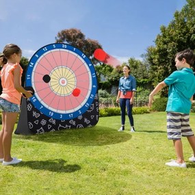 Jogos e actividades de dardos gigantes para exterior, dobráveis e portáteis, com 4 bolas de pontapé 145 x 132 x 165 cm - Preto