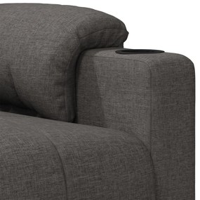 Poltrona reclinável tecido cinzento-escuro