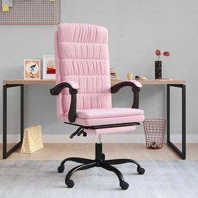 vidaXL Cadeira de escritório reclinável veludo rosa