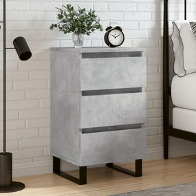 vidaXL Mesa de cabeceira 40x35x69 cm derivados madeira cinza cimento