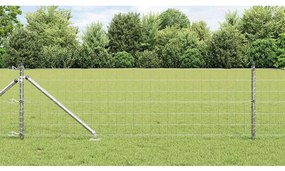 vidaXL Cerca Euro com 7 Postes em Espeto 0.4x10 m Aço Galvanizado
