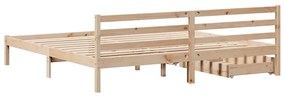 Cama sem colchão 200x200 cm madeira de pinho maciça