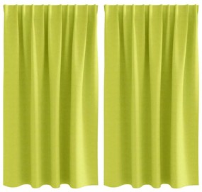 Cortinas com cortinas 2 pcs Verde maçã 140 x 140 cm Poliéster