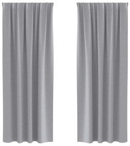 Cortinas 2 pcs Cinzento-claro 245 x 140 cm Poliéster