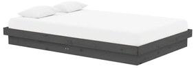 Estrutura cama pequena casal 120x190 cm pinho maciço cinza