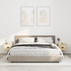 vidaXL Mesas de cabeceira parede 2 pcs 41,5x36x28 cm carvalho sonoma