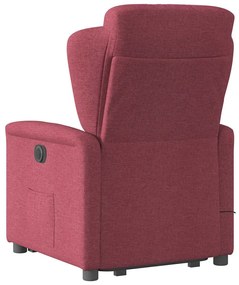 Poltrona elevatória de massagens elétrica tecido vermelho tinto