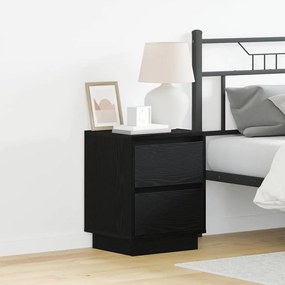 Criados-mudos com Luzes LED 2 pcs Preto 39x34,5x50 cm