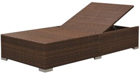 3 pcs conjunto lounge jardim c/ almofadões vime PE castanho