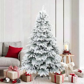 vidaXL Árvore de Natal Artificial Moderna Hasteada com Neve Flocada