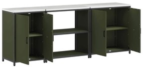 Conjunto de Armazenamento de Cozinha 3 pcs Verde Oliva