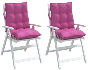 Almofadões cadeira encosto baixo 2 pcs tecido oxford rosa