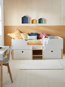 Cama alta Montessori, Ursa Maior branco claro liso