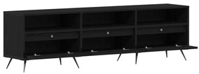 Móvel para TV Preto 150x30x44,5 cm em Madeira Trabalhada
