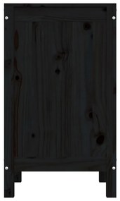 Caixa para roupa 44x44x76 cm madeira de pinho maciça preto