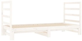 Estrutura sofá-cama de puxar 2x(90x190) cm pinho maciço branco