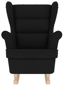 Cadeira de baloiço 74x90x102 cm tecido preto