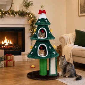 Árvore para Gatos, 60 x 60 x 137,5 cm, Design Natalício, Verde