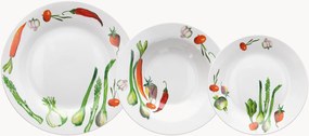 Conjunto de loiça em porcelana Atollo, 6 pessoas, conjunto de 18