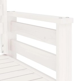 Banco de jardim 2 lugares com mesa pinho maciço branco