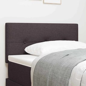 vidaXL Cabeceira LED em tecido marrom escuro com botões estofados 90 cm