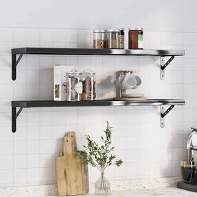 vidaXL Prateleiras de parede 2pcs 100x23,5x3cm aço inoxidável prateado