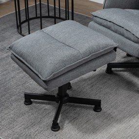HOMCOM Poltrona Relax com Massagem e Apoio para os Pés Poltrona de Massagem Estofada em Linho com Controlo Remoto e 8 Áreas de Massagem Carga Máxima 120kg 78x81x99cm Cinza