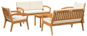 vidaXL Conjunto bistro 5 pcs Castanho 114.5 x 70.5 x 72.5 cm Poliéster
