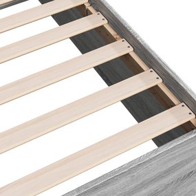 Estrutura de cama 150x200 cm derivados de madeira cinza sonoma