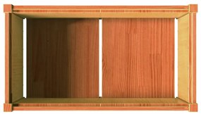 Vaso/floreira de jardim 90x50x50 cm pinho maciço castanho cera