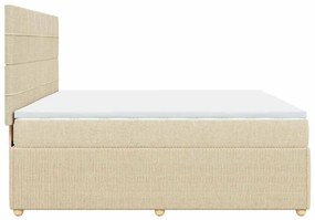 Cama com molas/colchão 180x200 cm tecido cor creme