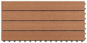 Ladrilhos 60x30 cm 6 pcs 1m² WPC castanho