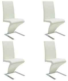 vidaXL Cadeiras de jantar 4 pcs couro artificial branco