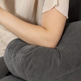 Sofá Reclinável Manual de 2 Lugares Ajuste Separado Revestimento em Veludo Apoio para os Pés Ajustável 145x100x102 cm Cinzento