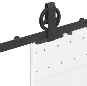 Kit de ferragens para porta deslizante 200 cm aço preto