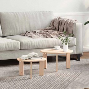 vidaXL Conjunto de Mesas de Café 2 pcs Natural 47.5 x 47.5 x 27 cm